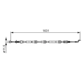 Bosch Handbremsseil hinten VW Transporter T5 2,0 FSI