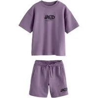 Next T-Shirt & Shorts Kurzärmeliges T-Shirt, schwerer Stoff + Shorts (2-tlg)