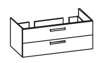 Artiqua 414 Waschtischunterschrank für Legato 4150D1 Graphit Struktur quer, 414-WU2L-V157-7070-401 414-WU2L-V157-7070-401