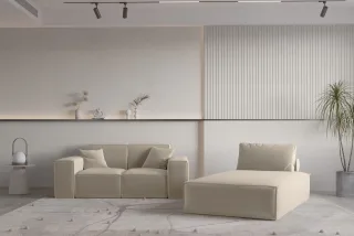 Sofa Set 2-teilig Sezlong und Sofa 2-Sitzer CELES PREMIUM Stoff Opera Velvet ...