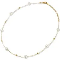 Firetti Perlenkette Schmuck Geschenk Edelstahl Halsschmuck Halskette, Made in Germany - mit Perle (imitiert)