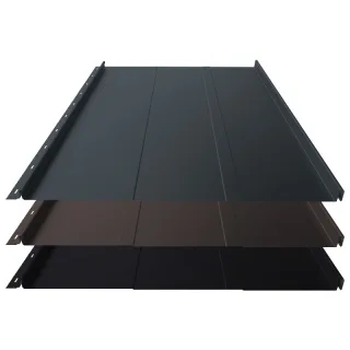 Stehfalz Panel Retro 25 | Dach & Wand | 0,50 mm | Stahl | Prägung | 554 mm Breite | 50 µm ThyssenKrupp Matt Premium