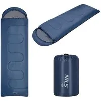 NILS CAMP Schlafsack Deckenschlafsack Blau/Grau Camping Outdoor Sommer L 190+30 cm