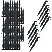 Spetebo Bodenanker Bodenanker schwarz 16 cm - 100 Stück, für Gartenschläuche 16 mm, zum Stecken, (Anzahl, 1-St., Stück), witterungs- und temperaturbeständig