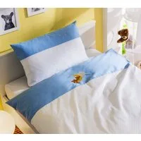 BETTWAESCHE-MIT-STIL Bettwäsche Mako Satin Kinder Bettwäsche Mond-Bär, Mako-Satin, 2 teilig