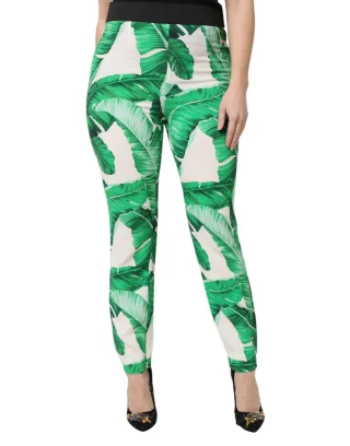 Bedruckte Hose Hohe Taille Slim Fit
