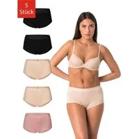 Elsie High-Waist-Panty Unterhosen Damen Hipster Short Hohe Taille aus 95% Baumwolle Stretch (Packung, 5-St., 5er-Pack) Bequeme Unterwäsche Frauen Taillenslip Slip Damen Hüftslip