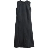 Next Jeanskleid Ärmelloses, nahtloses Denim-Maxikleid (1-tlg)