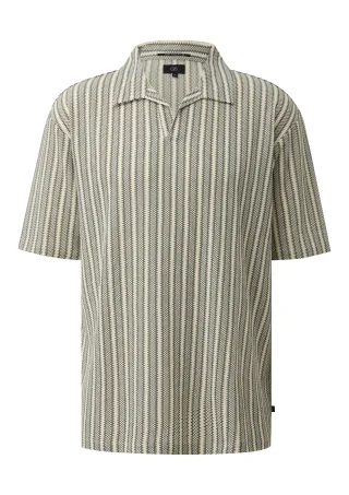 qs - Polo-Shirt beige/schwarz - Gr. - S