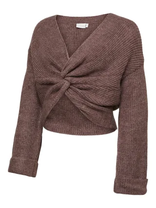MAMALICIOUS - MLSVALA L/S CROP KNIT TOP NOOS Rosa - Gr. - L