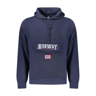 Norwegen 1963 Blauer Baumwoll-Hoodie für Herren