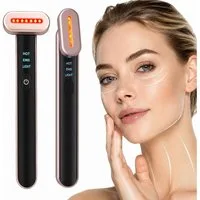 Toomoke Gesichtsmassagegerät 7-in-1 Gesichtsmassagegerät Elektrisches Augenmassagegerät mit Wärme, LED-Gesichts-Sculpting-Gerät mit 42°C Konstthermologie und Vibration