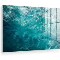 MuchoWow Acrylglasbild Meer - Wasser - Türkis, Inkl. Aufhängung, Glasbilder Wohnzimmer, Schlafzimmer, Flur & Esszimmer, 30x20 cm