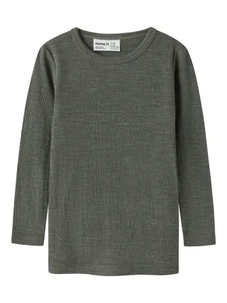 NAME IT - NMNWAX WOOL RIB LS TOP NOOS Mulled Basil - Gr. - 104