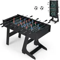 COSTWAY Kickertisch, 120cm Tischkicker klappbar, Tischfußball platzsparend