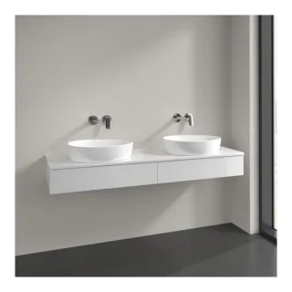 Villeroy und Boch Antao Waschtisch-Unterschrank K17050GF 160x19x50cm, Hahnlochbohrung, Waschbeckenplattenfarbe Lack, glossy white lacquer
