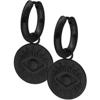 Wildcat Paar Ohrhänger Little Luminous Eye Hoops - Schwarz, Chirurgenstahl 316L - wasserfest, langlebig, hautverträglich