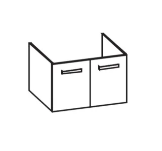 Artiqua 411 Waschtischunterschrank für Me by Starck 233683 Weiß Glanz, 411-WU2T-D54-7050-68 411-WU2T-D54-7050-68