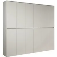 trendteam Stauraumschrank Garderobenschrank Mehrzweckschrank weiß 222x191x34cm