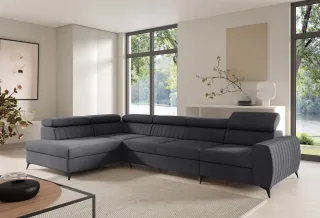 Ecksofa Schlafsofa Sofa TORONTO XL Stoff Element Graphit Ottomane Links