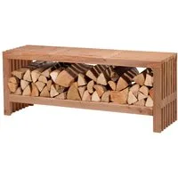 dobar Gartenbank "Freja" mit Kaminholzfach, moderne Sitzbank mit Stauraum, Abmessungen ca.: 115 x 33 x 45 cm