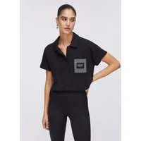 Liu Jo Kurzarmshirt - Poloshirt Damen - Damenshirt - T-Shirt - Shirt mit Strass - schwarz