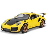 Maisto® Modellauto Porsche 911 GT2 RS (gelb-schwarz), Maßstab 1:24, detailliertes Modell