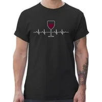 Shirtracer T-Shirt Herzschlag Rotwein Symbol und Zeichen Outfit