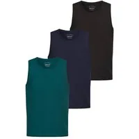 Man's World Muscleshirt (3er-Pack) schmal geschnitten, Rundhalsausschnitt, aus 100% Baumwolle