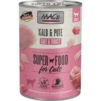 MAC'S Kalb & Pute 400 g - 6 Stück, Nahrungsergänzungsmittel für: Katze