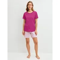 CALIDA Shorty (2 tlg) mit Rundhalsausschnitt, Hose mit Streifen