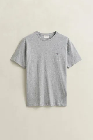 GANT - Regular Fit Shield T-Shirt grey melange - Gr. - XXXL