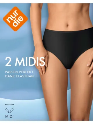 NUR DIE Damen Midi Slip - 2er Pack