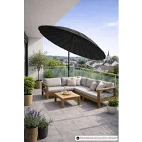 Leco Sonnenschirm Shanghai Sonnenschirm Balkonschirm Terrassenschirm Schirm, LxB: 250x260 cm, Kurbelbedienung, Abknickfunktion / Neigungsverstellung