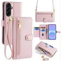 betterfon Handykette für Samsung Galaxy Leder Umhänge Hülle mit Kartenfächer, 5 Kartenfächer + verstellbare Kette & Standfunktion mit TPU-Schutz