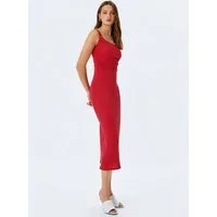 Koton Midikleid Koton Drapierter Midi-Slim-Fit-Dress