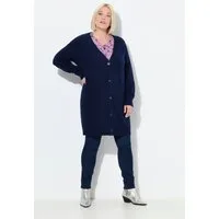 Ulla Popken Strickjacke Strickjacke Boxy Fit V-Ausschnitt Knopfleiste