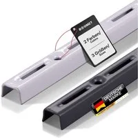 BOOMET Wandregalhalter Wandschienen für Regalsystem 1-reihig, 2-tlg., Weiß 50cm Regalschienen Wandregal Schiene