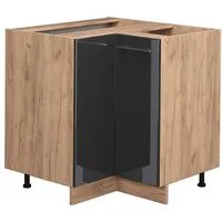 Vicco Eckunterschrank Fame-Line, Anthrazit Hochglanz/Eiche, 80.5 cm ohne Arbeitsplatte (1-St)