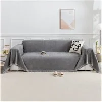 Qelus Sofahusse Sofa überwurfdecke 1 St. Chenille Sofaüberwurf, Einfach Couch überwurf, 180*180/260*180/340*180cm,für Wohnzimmer Schlafzimmer Sofadecke
