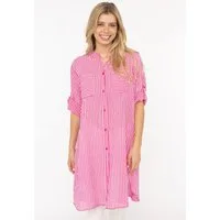 Zwillingsherz Longbluse "Kida" One Size, Streifen, Knopfleiste, Brusttaschen, 3/4-Arm
