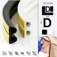 DQ-PP Türdichtband DQ-PP Fensterdichtung, 1 Meter, Profil D,E,I,P,V, selbstklebend, E-Profil, D-Profil, I- Profil, P-Profil, V-Profil