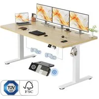 HOMALL Schreibtisch Höhenverstellbarer Schreibtisch elektrischer mit 2 Motoren (25 mm dicke, nahtlose, monolithische Tischplatten Keine gespleiBten Platten Vielsertig und hochwertig Erinnerung bei langerem Stehen, ostern geschenke)