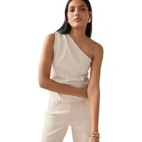 Next One-Shoulder-Top Einschulteriges Denim-Oberteil (1-tlg)