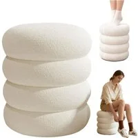 SURFOU Sitzhocker Fußhocker Strickhocker Stoff Hocker Rund Schminktisch Polsterhocker (Gepolsterte Sitzfläche), für Schminktisch Wohnzimmer Möbel als Flur Möbel Wohnen