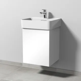 Sanipa 3way Waschtischunterbau zu Laufen VAL Waschtisch mit 1 Tür, Weiß-Glanz SF81978