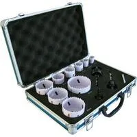 BIM Lochsägen großes Elektriker-Set D-47282, Ø 19 - 68mm 12-teilig, Schnitttiefe 38mm, Koffer
