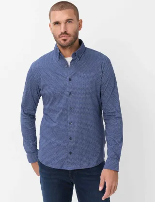Brax Herren Langarmhemd Style DANIEL navy, dunkelblau, Gr. S