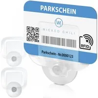 Wicked Chili Halterung Parkscheinhalter Clip für Auto Windschutzscheibe, (1er Set, 2-tlg., 2er-Pack, Made in Germany - KFZ Parkschein Halterung - Mit 30mm Saugnapf)