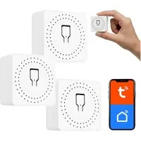 GreenBlue Relais-Modul GB739 Smart Tuya WLAN-Steuerrelais für Unterputzmontage, (3-St), 100–240 V AC, 50/60 Hz, max. 16 A, für LED 150 W